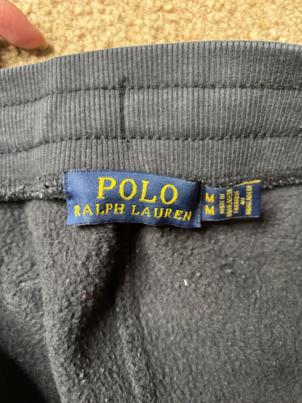 Polo by Ralph Lauren Black Kids Fleece Joggers with Red Pony